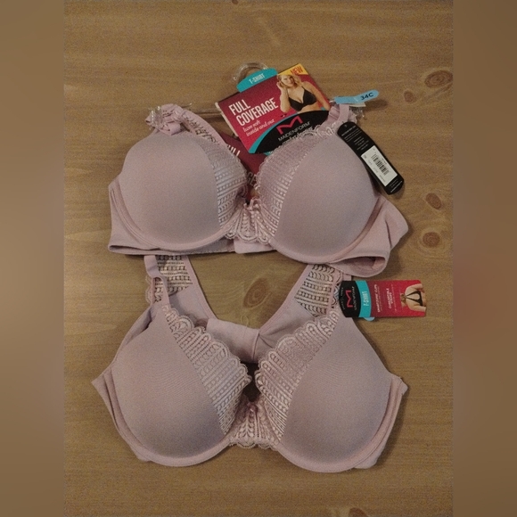 2 Maidenform T-Shirt Bra 36B Full Coverage SmartZone Underwire Padded NWT
